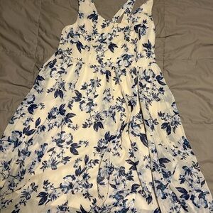 torrid White Dress with Blue Floral Print